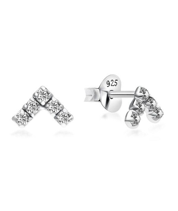 925 Sterling silver stud with cubic zircon.