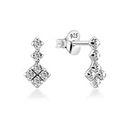 925 Sterling silver stud with cubic zircon.