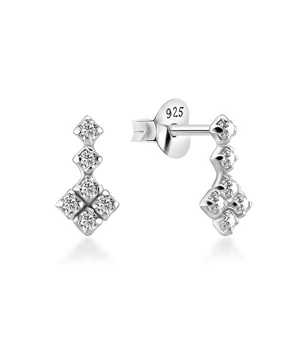 925 Sterling silver stud with cubic zircon.