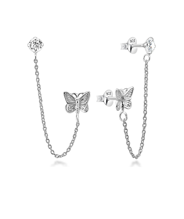 925 Sterling silver stud with cubic zircon.