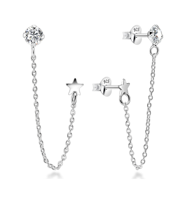 925 Sterling silver earring with cubic zircon.