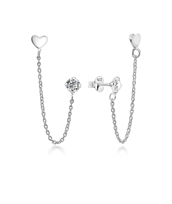 925 Sterling silver stud with cubic zircon.
