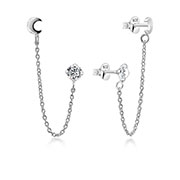 925 Sterling silver stud with cubic zircon.