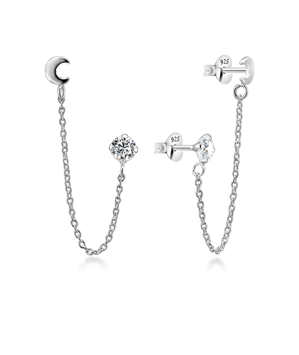 925 Sterling silver stud with cubic zircon.