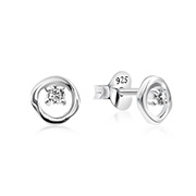 925 Sterling silver stud with cubic zircon.