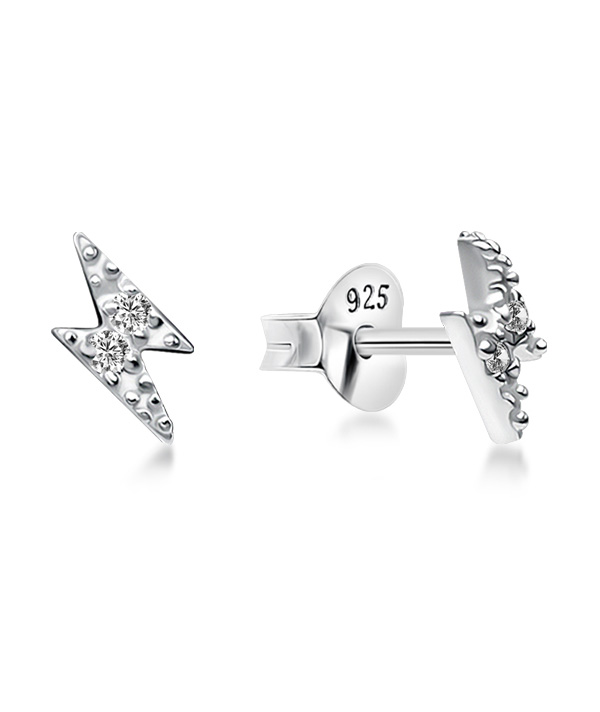 925 Sterling silver stud with cubic zircon.