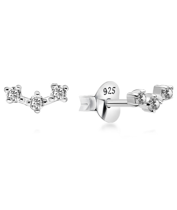 925 Sterling silver stud with cubic zircon.