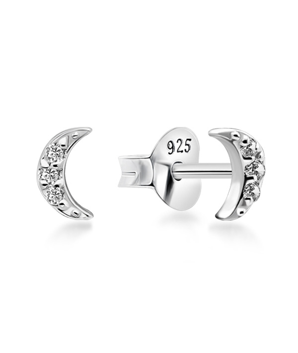 925 Sterling silver stud with cubic zircon.
