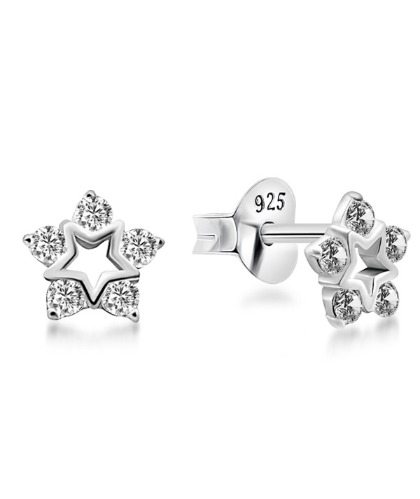 925 Sterling silver stud with cubic zircon.