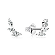 925 Sterling silver stud with cubic zircon.