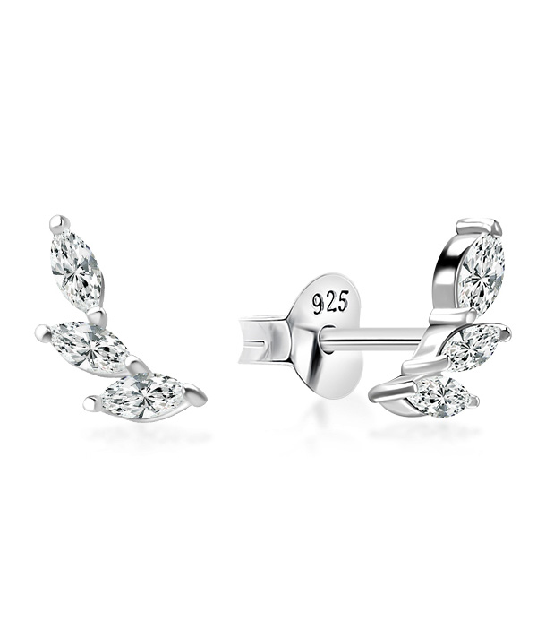 925 Sterling silver stud with cubic zircon.