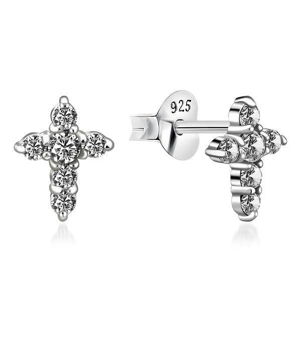 925 Sterling silver stud with cubic zircon.