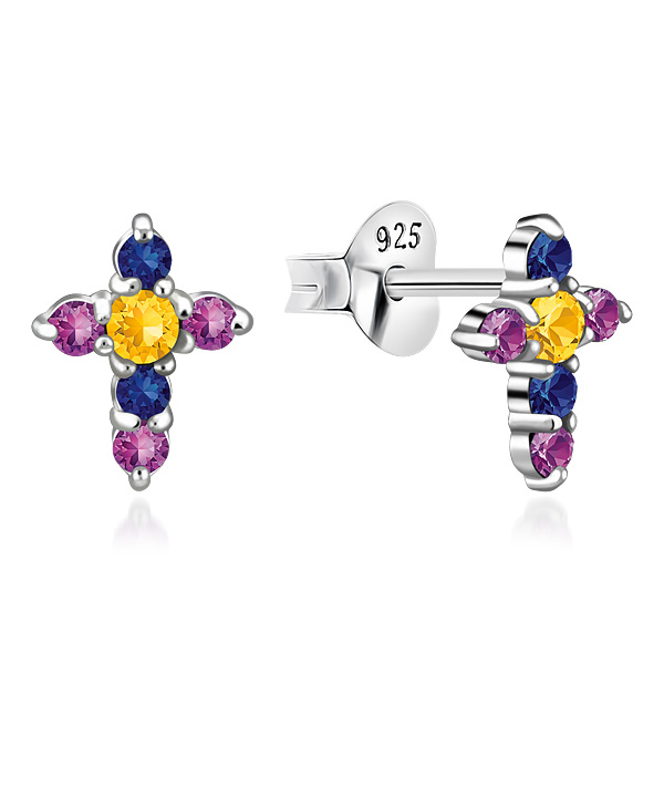 925 Sterling silver stud with cubic zircon.