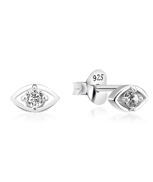 925 Sterling silver stud with cubic zircon.