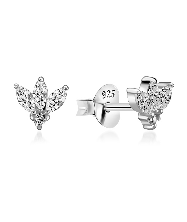 925 Sterling silver stud with cubic zircon.