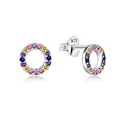 EZ-1539 - 925 Sterling silver earring with cubic zircon.