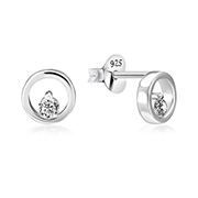925 Sterling silver stud with cubic zircon.