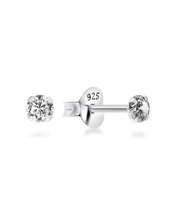 925 Sterling silver stud with cubic zircon.