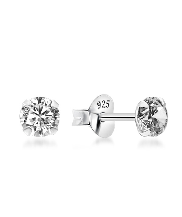 925 Sterling silver stud with cubic zircon.