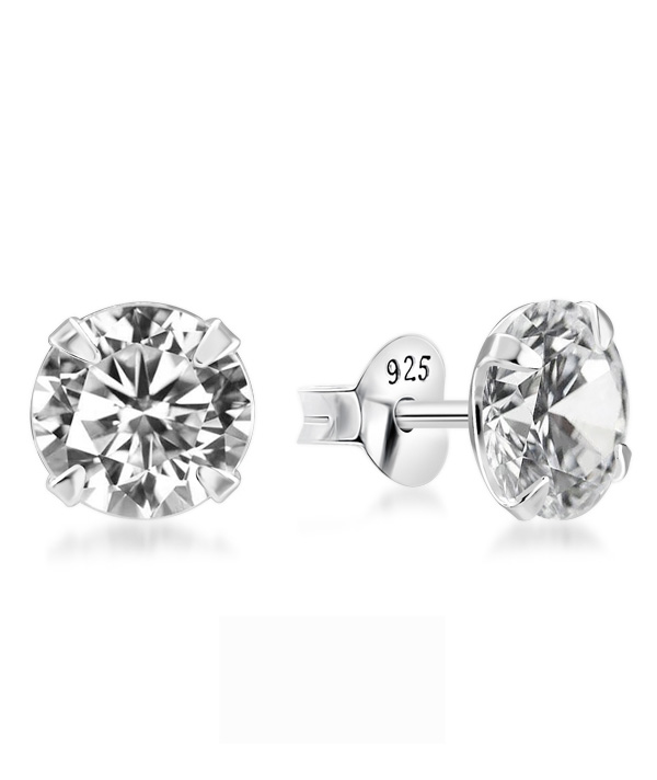 925 Sterling silver stud with cubic zircon.