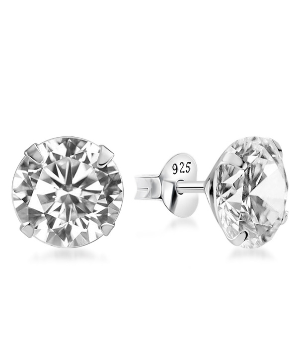 925 Sterling silver stud with cubic zircon.