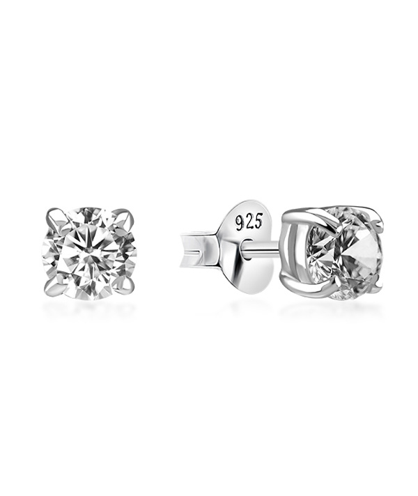 925 Sterling silver stud with cubic zircon.