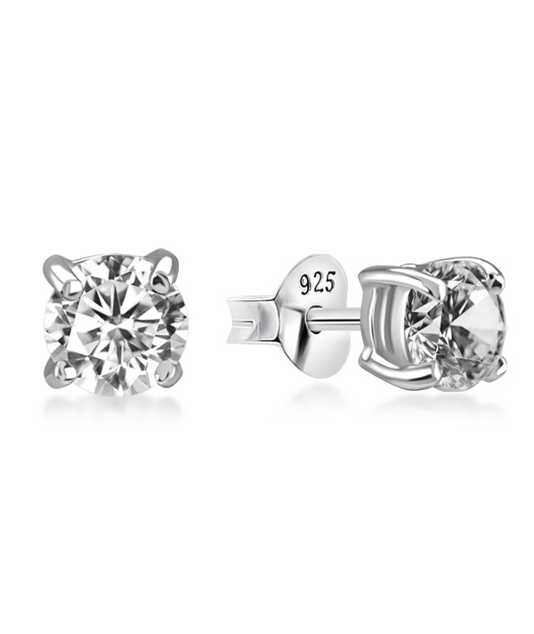 925 Sterling silver stud with cubic zircon.