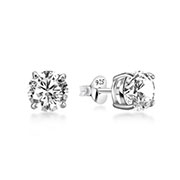 925 Sterling silver stud with cubic zircon.