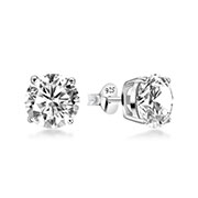 925 Sterling silver stud with cubic zircon.