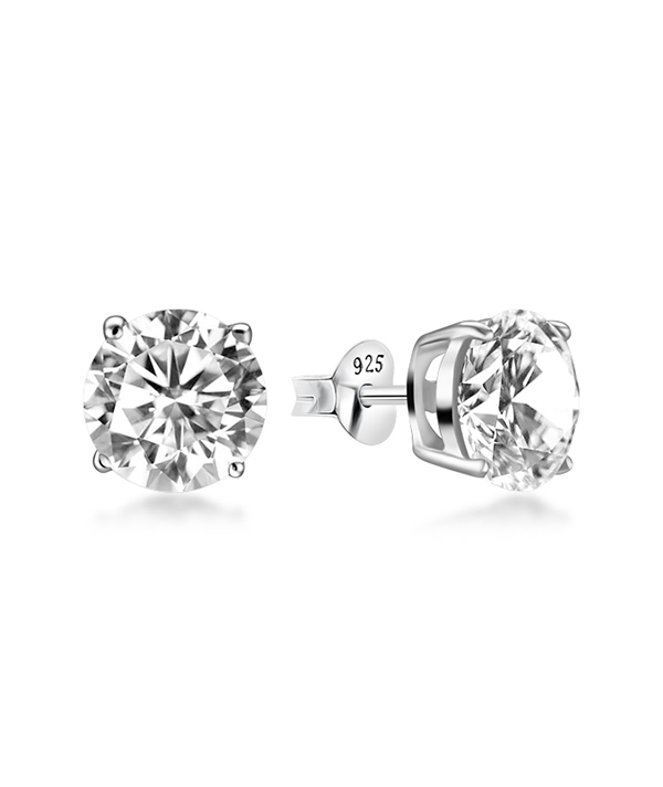 925 Sterling silver stud with cubic zircon.