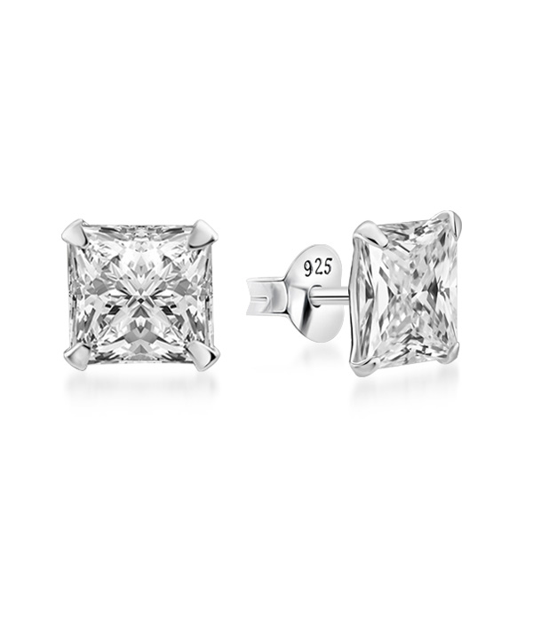 925 Sterling silver stud with cubic zircon.