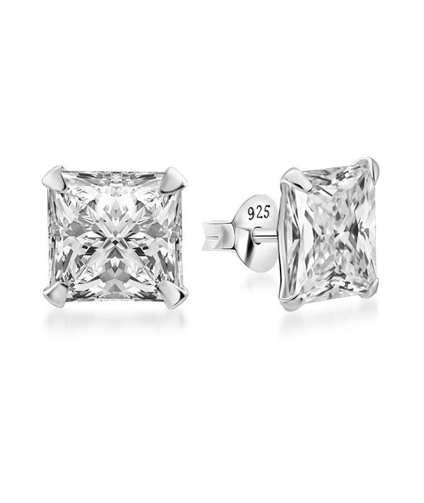 925 Sterling silver stud with cubic zircon.