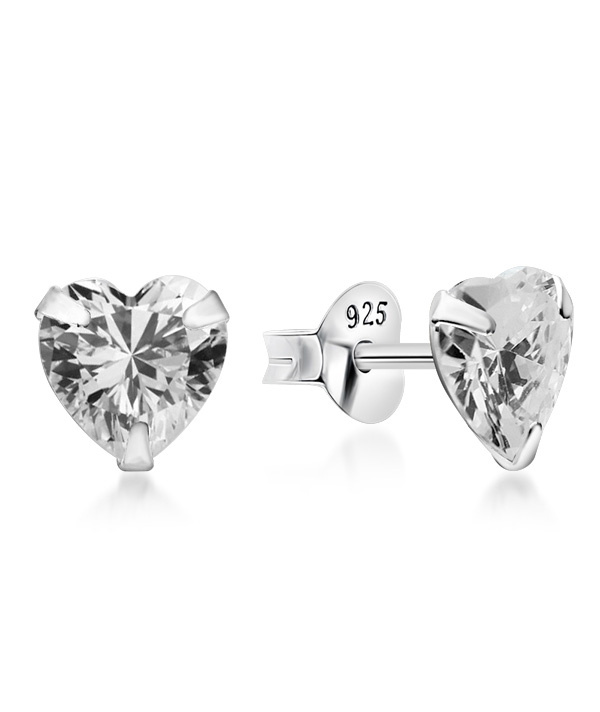 925 Sterling silver stud with cubic zircon.