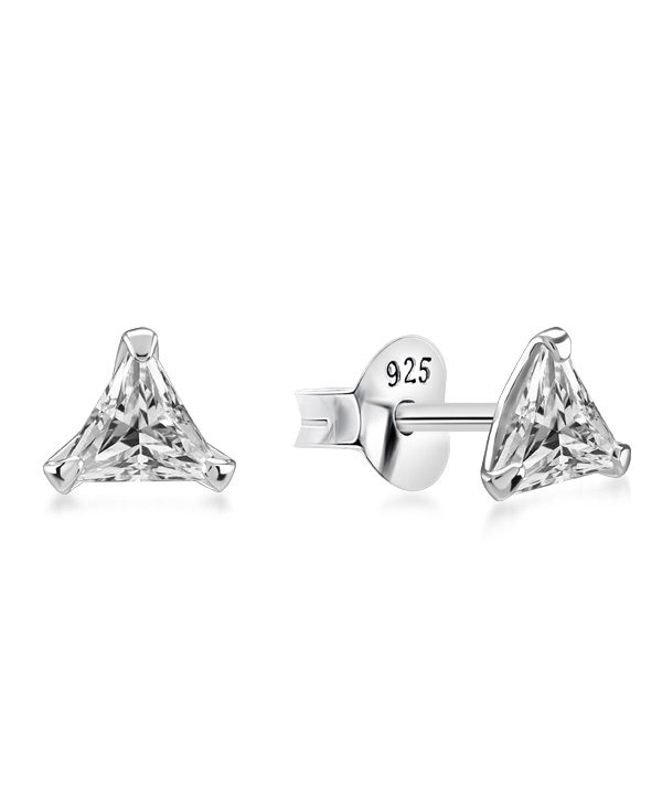925 Sterling silver stud with cubic zircon.