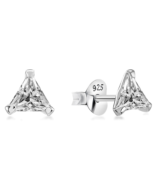 925 Sterling silver stud with cubic zircon.