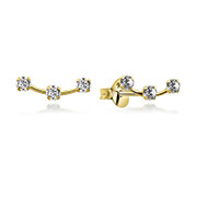 Gold plated sterling silver stud with cubic zirconia.
