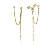Gold plated sterling silver stud with cubic zirconia.