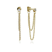 Gold plated sterling silver stud with cubic zirconia.