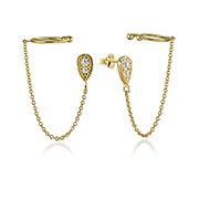 Gold plated sterling silver stud with cubic zirconia.