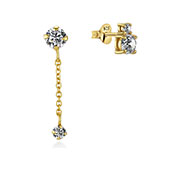 Gold plated sterling silver stud with cubic zirconia.
