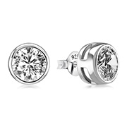 925 Sterling silver stud with cubic zircon.