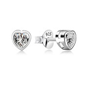 925 Sterling silver stud with cubic zircon.