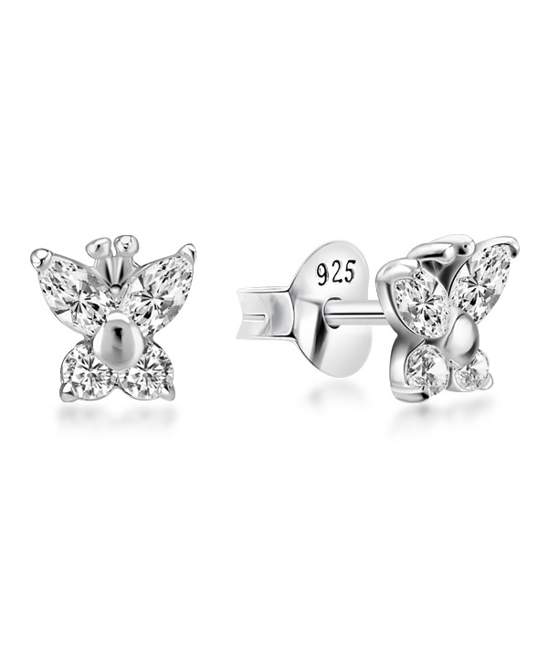 925 Sterling silver stud with cubic zircon.