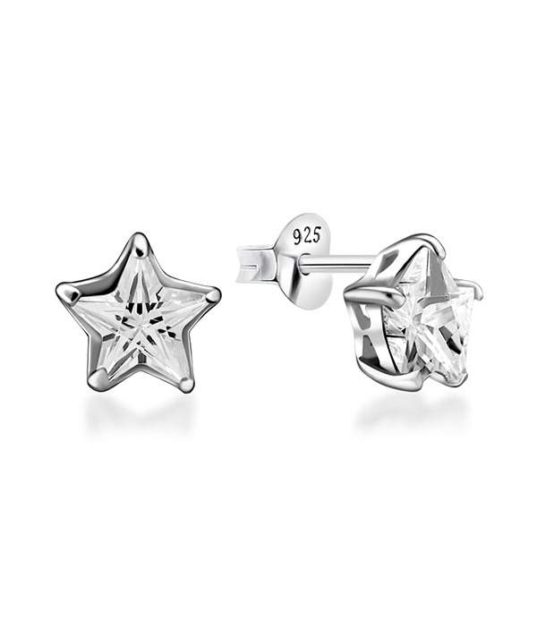 925 Sterling silver stud with cubic zircon.