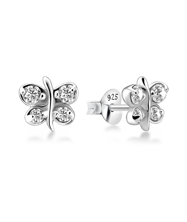 925 Sterling silver stud with cubic zircon.