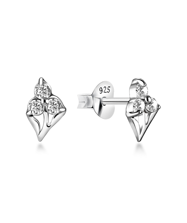 925 Sterling silver stud with cubic zircon.