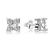 925 Sterling silver stud with cubic zircon.