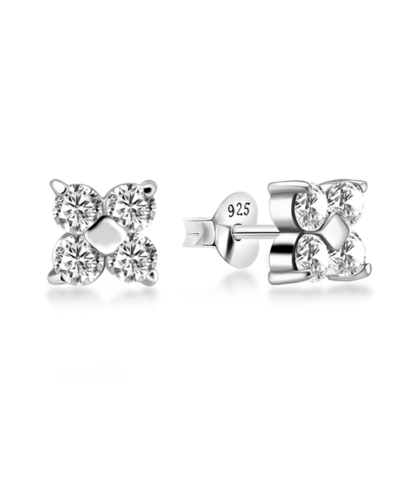 925 Sterling silver stud with cubic zircon.