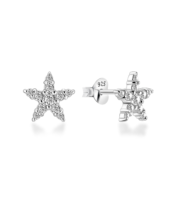 925 Sterling silver stud with cubic zircon.