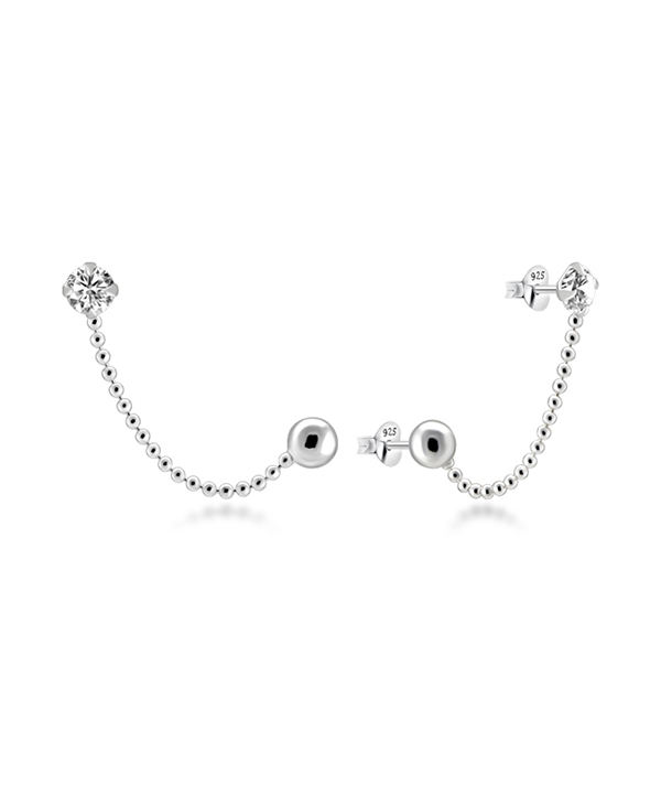 925 Sterling silver stud with cubic zircon.